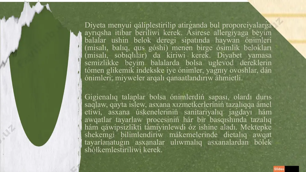 diyetalıq awqatlarniwdi shólkemlestiriw - Page 5