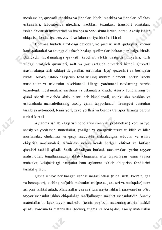 rkorlik faoliyatiga kerak bo’ladigan pulning miqdorini (pp) quyidagi formula asosida hisoblash mumkin: pp = pi + pm + pv + pa + ph ; bu erda: pi – yollanma ishchilarga maosh to’lash uchun kerak bo’ladigan pul mablag’lari; pm – sotib olinadigan material, xomashyo, yarim tayyor mahsulot, butlash qismlar, yonilg’i, energiya uchun to’lovlar; pv – mehnat vositalari (asosiy ishlab chiqarish fondlari) – bino, inshoot, uzatish moslamalari, mashina, hisoblash texnikasi, asbob-uskunalar, transport vositalarini sotib olishga ketgan mablag’lar; pa – axborot uchun sarflangan mablag’lar; ph – boshqa tashkilotlar xizmatiga (qurilish ishlari, transport xizmatlari va boshqalarga) ketgan to’lovlar. ishlab chiqarish faoliyati bilan shug’ullanish uchun tad​birkor boshlang’ich kapitalga ega bo’lishi kerak. har qanday kishining bunga imkoni bo’lmasligi mumkin. ushbu holatda ishbilarmon tijorat banki yoki mablag’i bor shaxsga kredit olish uchun murojaat qiladi. buning boshqa yo’li ham bor – tadbirkor ishlab chiqarish omillari (bino, uskuna, xom ashyo, material, axborot va boshqalar)ni kreditga ham olishi mum​kin. baribir …