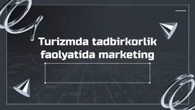 turizmda tadbirkorlik faolyatida marketing — PPTX