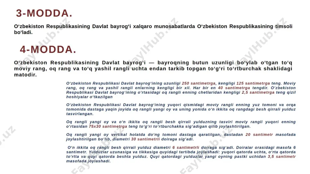 o'zbekiston respublikasi davlat bayrog'i haqida taqdimot - Page 4
