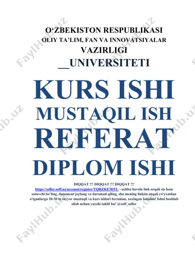 farg‘ona aholi ishsizligi — DOCX
