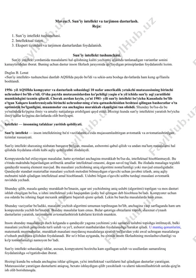 sun’iy intellekt va tarjimon dasturlash — DOCX