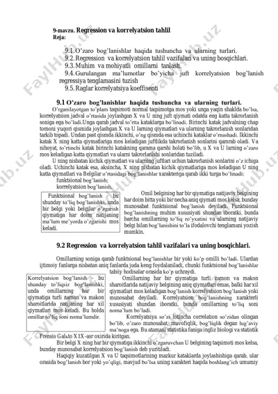 regression va korrelyatsion tahlil — PDF