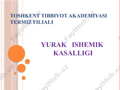 yurak ishemik kasalligi — PPTX