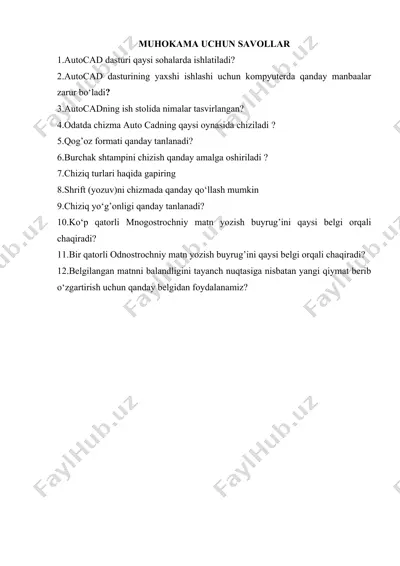 autocad dasturi — DOCX