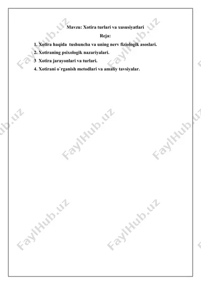 xotira turlari va xususiyatlari — DOCX