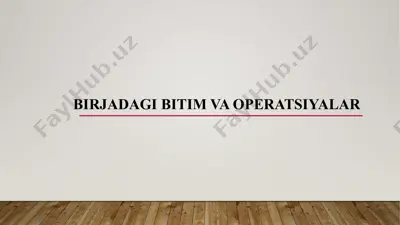 birjadagi bitim va operatsiyalar — PPTX