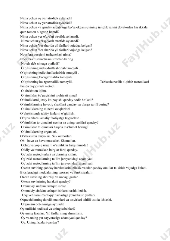 ? meyoz bo’linish deb nimaga aytiladi? mitoz bo’linish deb nimaga aytiladi? mitozning qanday biologik ahamiyati bor? modellashtirish metodi bu … moxsimonlarning jinsiy va jinssiz usulda ko‘payishi nechta era va nechta davrlar bor? nechta era va necta davrlar bor? nega shamol bo‘ladi? neptun sayyorasiga tariff bering. nima sababli yer yuzasining hamma qismi bir xil yoritilmaydi va isitilmaydi? nima uchun 21 iyunda shimoliy yarim sharda, 22 dekabrda janubiy yarim sharda eng uzun kun bo‘ladi? tabiatshunoslikni o’qitishda og’zaki metodlar. nima uchun kun bilan tun yil davomida o‘zgarib turadi. nima uchun kun bilan tun yil davomida o‘zgarib turadi. nima uchun okean suvi sho’r va u qanday o’lchov birligi bilan o’lchanadi? nima uchun oy yer atrofida aylanadi? nima uchun oy yer atrofida aylanadi? nima uchun va qanday sabablarga ko’ra okean suvining issiqlik rejimi ekvatordan har ikkala qutb tomon o’zgarib boradi? nima uchun yer o’z o’qi atrofida aylanadi. nima uchun yer quyosh atrofida aylanadi? nima uchun …