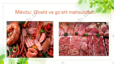 g‘osht va go‘sht mahsulotlari — PPTX