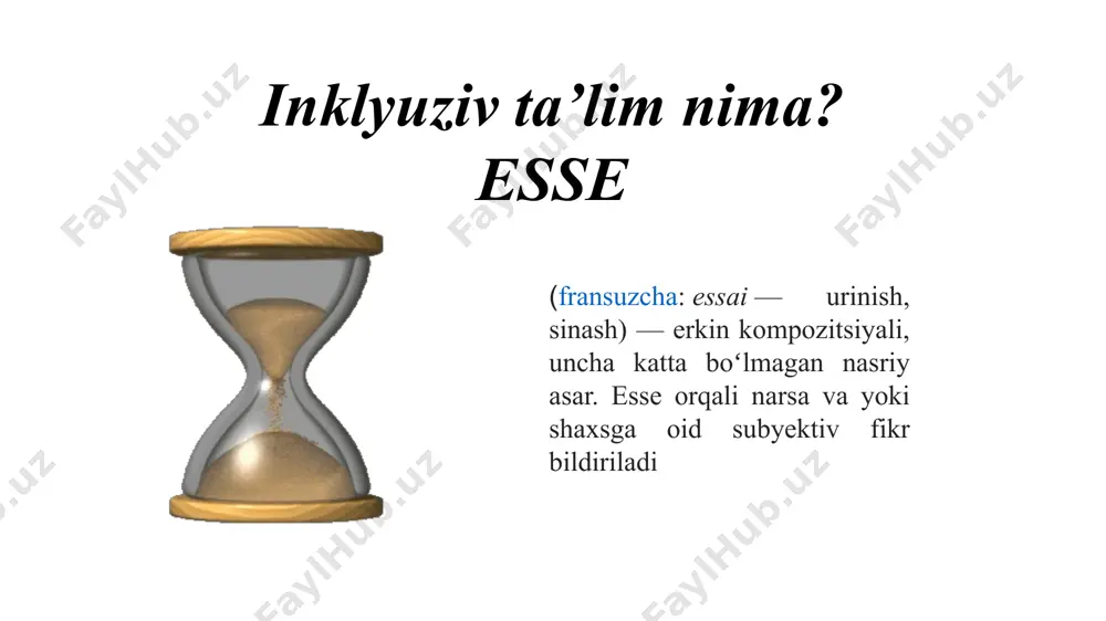 malaka oshirgan bo’lishi kerak. inklyuziv ta’lim joriy qilingan maktablarda (muassasalarda) ta’lim jarayonini tashkil etish tamoyillari. maxsus ta’lim tamoyillari: korreksion yo‘naltirilganligi; nuqsonini aniqlash, ta’lim berishda kompleks (klinik-genetik, neyrofiziologik, psixologo\pedagogik) yondoshish; nuqsonli funksiyani erta aniqlab, tibbiy\psixologik jixatdan korreksiyalash; umumiy o‘rta ma’lumot berish, kasbga yunaltirish va ijtimoiy hayotga tayyorlashga moslashtirish; differensial\tabaqalashtirish va oloxida yondoshish; ta’limning uzliksizligini ta’minlash. inklyuziv ta'lim, barcha ishtirokchilar birgalikda maqsadli faoliyat olib borgandagina, samarali natijalarga erishadi ya'ni: oila- ota-ona farzandining ijtimoiy hayotga erta va samarali moslashishi uchun o‘z tengqurlari bilan ta'lim olishi zarurligini anglashi va har tomonlama tayyor bo‘lishi kerak. mahalla –o‘z navbatida aholini imkoniyati cheklangan bolalarga ijobiy munosabatda bo‘lishini tarbiyalashi, oilani ijtimoiy qo‘llab-quvvatlashi lozim. maktab jamoasi - imkoniyati cheklangan bolalarga ta'lim berishga tayyor bo‘lishi, ularni qabul qilish uchun shart-sharoitlar yaratishi lozim. sinfdoshlar- sog‘lom o‘quvchilar imkoniyati cheklangan bolalarni o‘z saflariga qabul qilishga tayyor bo`lishlari kerak. mutaxassislar- maktabga kelgan o‘quvchini birinchi navbatda o‘qituvchi, psixolog, maktab shifokori, defektolog qo‘llab-quvvatlab, ta'limga to‘g‘ri yo‘naltirishlari …