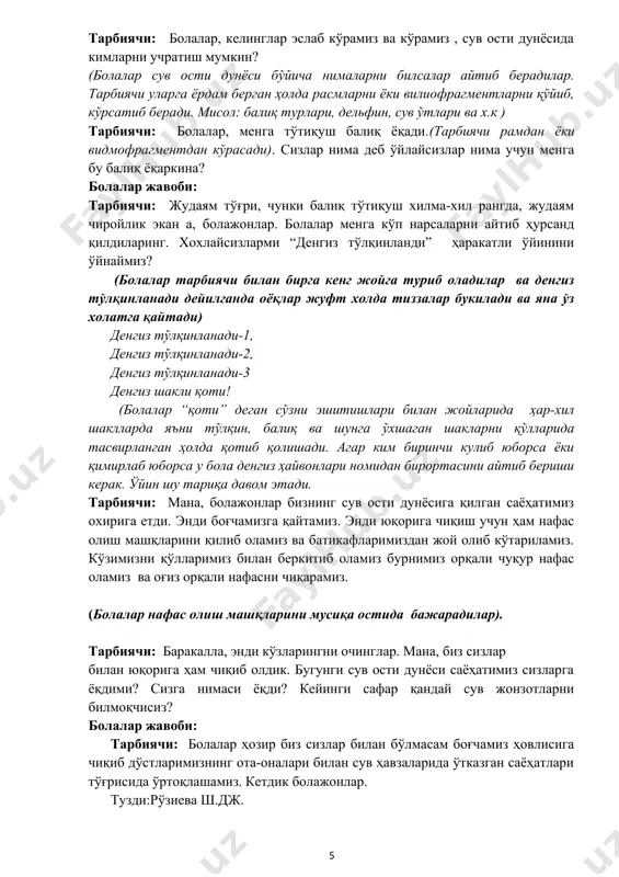 suv osti dunyosi haqida ta'lim-mashg'ulotlari - Page 5