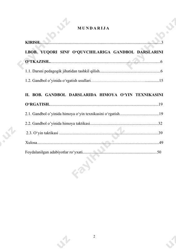 ahamiyatga ega. chunki taraqqiyot taqdirini ma’naviy jihatdan yetuk, zamon talabiga mos bilimlarni egallagan, jismonan barkamol, yuksak salohiyatli yosh avlod hal etadi.[1] yurtboshimizni sportga bulgan qiziqishlari yoshlarni jaxon arenalariga olib chiqmoqda. sportning barcha turlaridan yoshlarimiz faxrli о‘rinlarni olmoqdalar. muntazam ravishda jismoniy tarbiya va sport bilan shug‘ullanish yuqorida aytilgan omillardan biri inson salomatligini mustahkamlashni ta’minlaydi. tarbiya va sportni yanada rivojlantirish chora-tadbirlari tо‘g‘risida”gi qarori (1999) muhim ahamiyat kasb etmoqda. olimpiya sport turlari, shu jumladan bu sport turlari ichidan mustahkam joy egallagan gandbol sport turini mamlakatimizda rivojlantirishda yangi pedagogik texnologiyalardan foydalanish biz jismoniy tarbiya о‘qituvchi va murabbiylarining oldimizga prezidentimiz, hukumatimiz tomonidan qо‘yilgan hozirgi kunning dolzarb vazifalaridan biridir.[2] ishning maqsadi va vazifalari о‘rta umumta’lim maktablarida qо‘l tupi darslarida ximoyaviy xarakatlar va xujum usullarini urgatish samarali uslublarini ishlab chiqish. о‘rta umumta’lim maktablarida qо‘l tо‘pi darslarida qobiliyatli bolalarni saralash va tanlab olishning ilg‘or uslublarini о‘rganib chiqish; ishning ilmiy yangiligi: · о‘rta umumta’lim maktablari qо‘l tо‘pi darslarini, uslublari …