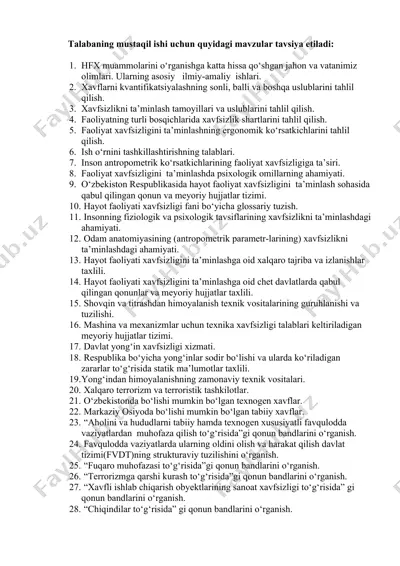 faoliyat xavfsizligi — DOCX