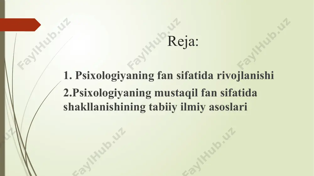 on hayotidagi barcha tushunarsiz hodisalarni tushuntirishga harakat qilindi. ii-bosqich. psixologiya ong haqidagi fan sifatida. u xvii -asrda tabiiy fanlarning rivojlanishi bilan bogʻliq holda vujudga keladi. fikrlash, his qilish, istak qobiliyati ong deb ataladi. o'rganishning asosiy usuli insonni o'zi uchun kuzatish va faktlarni tavsiflash bo’lgan desak bo’ladi. iii-bosqich.psixologiya xulq-atvor haqidagi fan sifatida. xix -asrda paydo bo'lgan. psixologiyaning vazifasi eksperimentlarni o'rnatish va to'g'ridan-to'g'ri ko'rish mumkin bo'lgan narsalarni kuzatishdan iborat: odamning xatti-harakati, harakatlari, reaktsiyalari (harakatga sabab bo'lgan motivlar hisobga olinmagan) bu bosqichda. iv-bosqich.psixologiya rivojlanishining zamonaviy bosqichi (xx asrdan hozirgi kungacha). bugungi kunda psixologiya psixikaning faktlari, qonuniyatlari va mexanizmlarini o'rganadigan fandir. xix asrning o’rtalarida psixologiyani mustaqil fan sifatida shakllanishi uchun qator ilmiy asoslar vujudga kela boshlagan. psixologiya o’zining taraqqiyoti bo’yicha avval assotsiativ psixologiya yo’nalishi va keyinchalik emperik psixologiya vujudga kelgan bo’lsa, bu bilan u psixologiyaning mustaqil, fan sifatida shakllanishi uchun ma’lum asosini vujudga keltira boshlagan. xix-asrda yevropa ilmiy fikri psixologiyaning ilmiy bilimlarning mustaqil sohasi …