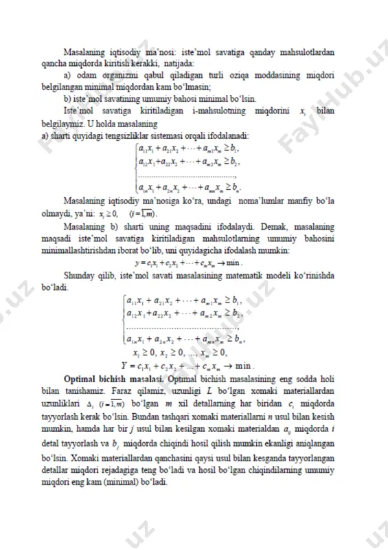 chiziqli programmalashtirish masalasining umumiy qo‘yilishi va turli formalari - Page 4