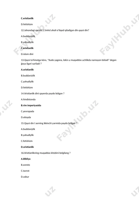 jahon dinlari testi - Page 3