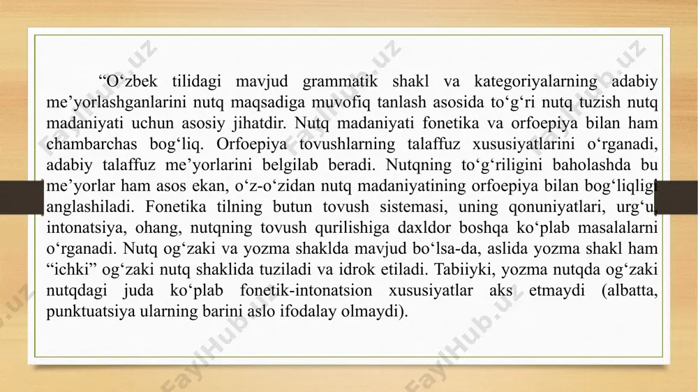 chunki nutqning aloqaviy sifatlari, odatda, har bir uslub doirasida o‘zgarishi, biri bir uslubda yaxshiroq namoyon bo‘lgani holda, ikkinchisi boshqa bir uslubda sustroq namoyon bo‘ladi. image7.jpeg image3.png image4.png /docprops/thumbnail.jpeg