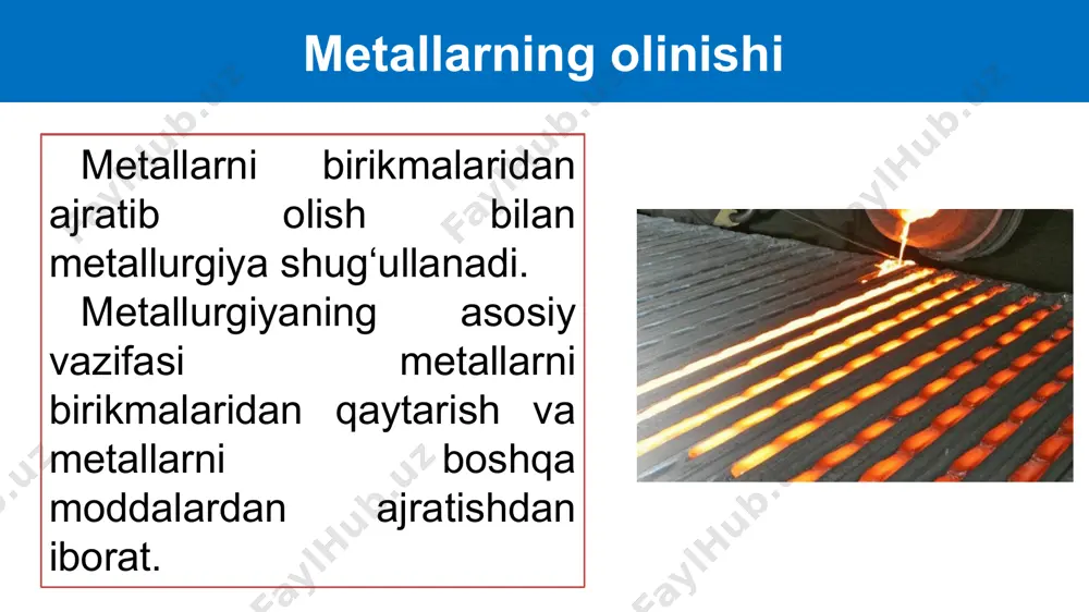 metallarning tabiatda tarqalishi, olinishi, ishlatilishi. - Page 5