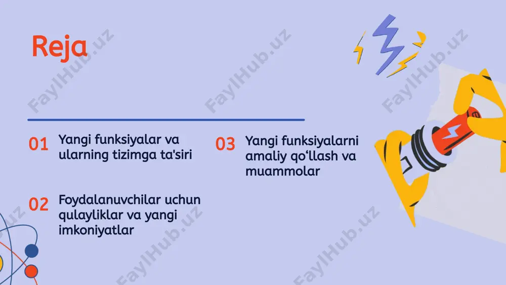 lar uchun tayyorlangan treninglar va qo‘llanmalar muhim. masalan, avtomatik fayl saqlash va sinxronizatsiya funksiyalari ish jarayonini soddalashtiradi. muammolar bilan duch kelganda, texnik yordam va foydalanuvchi fikrlari asosida muammolar hal etiladi. sinxronizatsiya va boshqa funksiyalarda yuzaga keladigan muammolar uchun strategiyalar ishlab chiqilgan. foydalanuvchilarga yordam berish uchun onlayn kurslar, videolar va tez-tez so‘raladigan savollar yangilanib boradi. bu resurslar yangi funksiyalarni samarali o‘rganishga yordam beradi. muammolarni hal qilish strategiyalari yangi funksiyalarni qo‘llashda texnik muammolar yuzaga kelishi mumkin, masalan, dasturiy ta'minot muvofiqligi yoki xatoliklar. bunday muammolarni aniqlash va tuzatish uchun texnik diagnostika va yangilash jarayonlari muhim. foydalanuvchi muammolari odatda trening yoki tushunmovchilik bilan bog‘liq bo‘lishi mumkin. foydalanuvchilar uchun qo‘llanmalar va treninglar o‘tkazish, muammolarni aniqlash va ularni hal qilishda yordam beradi. tizim muammolari, masalan, serverlar yoki tarmoq muammolari, odatda texnik yordam xizmati yordamida hal qilinadi. muammolarni bartaraf etish uchun muntazam monitoring va texnik xizmatlar muhim bo‘ladi. yakuniy xulosa va umumiy baholash windowsning oxirgi versiyasidagi yangi …