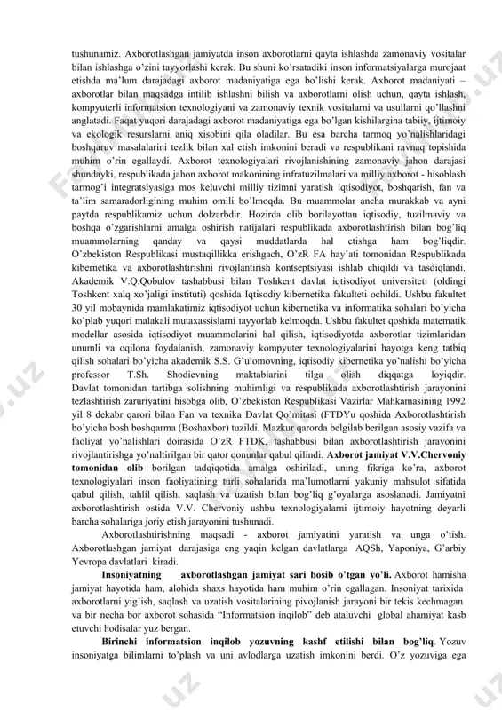 erkin bayon qilishida, hurfikrlikni, madaniyatlararo muloqotni, bag’rikenglikni va mamlakatni boshqarishda mas’uliyatni ta’minlashda alohida ahamiyat kasb etadi. ularning ahamiyati quyidagi yo’nalishlarda ko’rinadi: – ommaviy axborot kommunikatsiyalari fuqarolarning bir birlari bilan uzluksiz muloqotlarini amalga oshirishga ko’mak berish; – xabarlar, g’oyalar va axborotni tarqatish; – jamiyatning barcha a’zolarini axborotga egalik qilishini ta’minlash, ular o’rtasidagi tengsizlikni hamda shakllanayotgan fuqarolik jamiyatining uch sektori o’rtasidagi tengsizlikni bartaraf etish; – turli ijtimoiy jarayonlar ishtirokchilari o’rtasida muloqot o’rnatish va ularni demokratiya usullari vositasida ziddiyatlarni bartaraf etishga rag’batlantirish; – fuqarolarda mamlakat kelajagi uchun mas’uliyat va birlashish hissini shakllantirish, jamiyat o’z-o’zini anglashi uchun turli imkoniyat va vositalarni taqdim etish; – madaniy o’zligini namoyon qilish hamda millatlar ichida va millatlararo madaniy munosabatlarni o’rnatish uchun mexanizm taklif etish; – ijtimoiy hayot shaffofligini ta’minlash va davlat hokimiyati organlari faoliyatini nazorat qilish uchun, shuningdek, korrupsiya, lavozimni suiste’mol qilish holatlarini jamoatchilikka oshkor qilish maqsadida kuzatuvchi funksiyasini bajarish; – demokratlashtirish, modernizatsiyalash jarayonlarini rag’batlantirish va erkin saylovlarni …