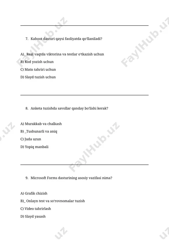 anketa sorovnomalari va nazorat testlarini yaratuvchi dasturlar - Page 3