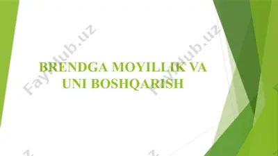 brendga moyillik va uni boshqarish — PPTX