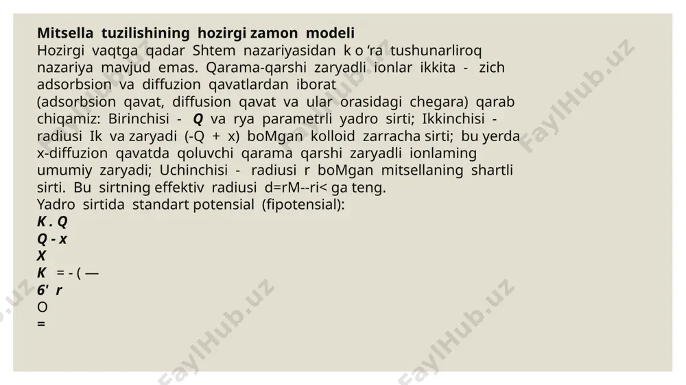 eposini hosil qiladi. depodan dorilar qonga asta-sekin oʻtadi va uzoq vaqt saqlanadi hamda butun organizmga yoki biror aʼzoga taʼsir etadi. elektroforezning induktotermiya bilan birga olib borilishi i n duktoelektroforez deyiladi. elektroforez usullari. dorivor moddalarni doimiy tok ta’sirida organizmga kiritishning bir qancha usullari mavjuddir. dorivor moddalarning eritmadan bo‘lgan elektroforezi. bunda maxsus matolar dorivor modda eritmasiga botirilib elektrod bilan tana orasiga qo`yiladi. bundan tashqari elektroforezning quyidagi usullari farqlanadi 1) nazal elektroforez 2) vakuum elektroforez 3) induktotermoelektroforez 4) elektrofonoforez 5) aeroelektroforez nazal elektroforezda burunning shilliq qavatida elektroforez o‘tkaziladi. yiring tutgan holatlarda vakuum sharoitida olib boriladigan vakuum elektroforez ishlatiladi. vakuum elektroforezda, oddiy elektroforezga nisbatan, 3-5 marta dorivor moddaning yig`ilishiga erishish mumkin. induktotermoelektroforez. dorivor davolash elektroforezi bilan induktotermiyani birgalikdagi ta’siriga asoslangan. asosiy afzalligi shundan iboratki bu usul dorivor moddani teridan o‘tishini va uni chuqurroqga o‘tishini ta’minlash birga dorivor moddani teri ostida uzoq vaqt saqlanishi va uni organizmdan chiqarishni ta’minlaydi. elektrofonoforez. bu elektroforezni ultratovush maydonida o‘tkazishga …