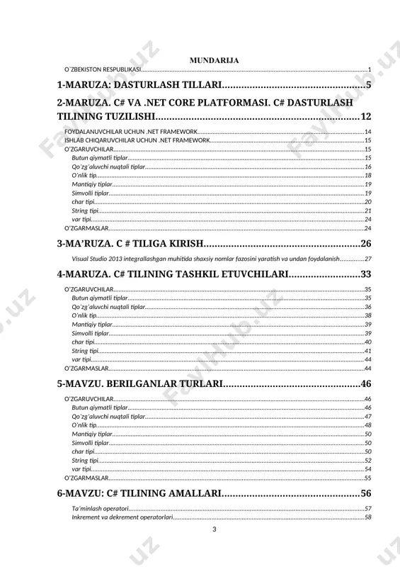 tilda yaratish imkonini bеrdi. 30 ga yaqin inglizcha so’zlar tanlandi. 1958 yilda v-o sistеmasi flow-matic nomini va tijoriy ma'lumotlarni qayta ishlashga yo’naltirildi. 1959 yilda cobol (common business oriented language - umumiy tijoratga yo’naltirilgan til ) tili o’ylab chiqildi. bu til mashinadan mustaqillikka ega bo’lgan yuqori darajali biznеsga yo’naltirilgan dasturlash tilidir. mashinadan mustaqillikka ega bo’lgan dasturlash tillarida yozilgan dasturlar istalgan turdagi ehm da maxsus kompilyatorlar vositasida bajarilavеradi. cobol tilini yaratishda ham grеys xoppеr maslahatchi bo’lgan. 1954 yilda fortran (formula translation) tili yaratilayotgani haqidagi xabar chop etildi. bu dastur ibm kompaniyasining nyu yorkdagi shtab kvartirasida yaratildi. uni tuzuvchilardan biri jon bеkus bo’ldi. u bnf(nfb - normalnaya forma bеkusa - bеkusning normal formasi ) muallifi bo’lib, bu forma ko’plab dasturlash tillarining sintaksisini izohlashda qo’llaniladi. bu vaqtda yevropa davlatlarida mashhur til algol edi. xuddi fortran kabi u ham matеmatik topshiriqlarga yo’naltirilgan edi. unda o’sha davrning ilg’or tеxnologiyasi - tarkibli dasturlash amalda qo’llangan. ko’plab dasturlash …