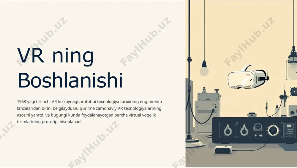 etadi. industrial vr simulyatorlari ta'lim platformalari korporativ treninglar mahalliy startaplar ko'plab yangi startaplar global bozorga chiqish uchun tayyorlanmoqda. ular it park va xalqaro sheriklar qo'llab- quvvatlashida o'zlarining innovatsion yechimlarini ishlab chiqmoqdalar. ta'limda yangi davr vr texnologiyasi yordamida o'quvchi va mutaxassislar uchun yangi imkoniyatlar ochildi. virtual muhitda o'tkaziladigan darslar nafaqat qiziqarli, balki samarali ham hisoblanadi. o'quvchilar murakkab tushunchalarni vizual va interaktiv tarzda o'rganadilar. virtual voqelik orqali o'rganilgan materiallar an'anaviy usullarga nisbatan 4 marta tez eslab qolinadi va uzoq vaqt xotirada saqlanadi. xulosa: vr – o'zbekistonning raqamli kelajagi sohalar transformatsiyasi vr texnologiyasi ta'lim, sanoat va madaniyatni tubdan o'zgartirmoqda, yangi imkoniyatlar va samarali yechimlar taqdim etmoqda. mintaqaviy liderlik innovatsiyalar va davlat qo'llab-quvvatlashi bilan o'zbekiston mintaqada vr texnologiyalarida yetakchi bo'lishga intilmoqda. investitsiya imkoniyati bugun investitsiya qiling, ertangi kunda raqamli dunyoning peshqadamisiz! vr bozori eksponentil o'sish ko'rsatmoqda. o'zbekistonning vr sohasidagi yutuqlari nafaqat texnologik taraqqiyotni, balki iqtisodiy o'sish va xalqaro hamkorlikda yangi darajani ham anglatadi. kelajak …