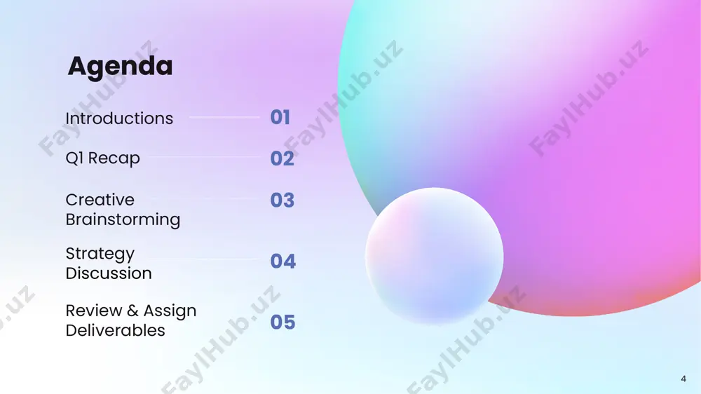 3d gradient powerpoint template - Page 4