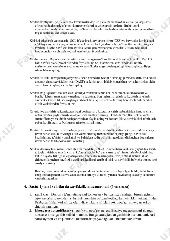 hi, umumiy resurslarning zaifliklari va bir nechta yurisdiktsiyalarda qoidalarga rioya qilishni ta'minlash muammolari kiradi. narsalar interneti (iot) zaif tomonlari : iot qurilmalarining ko'payishi kiberhujumlar uchun yangi kirish nuqtalarini keltirib chiqaradi. ko'pgina iot qurilmalari tegishli xavfsizlik xususiyatlariga ega emas, bu ularni botnet hujumlari yoki ruxsatsiz kuzatuv kabi harakatlar uchun foydalanishga moyil qiladi. ta'minot zanjiri risklari : tashkilotlar xavfsizlik zaifliklarini keltirib chiqarishi mumkin bo'lgan murakkab ta'minot zanjirlariga tayanadi. hujumchilar butun zanjirning xavfsizligini xavf ostiga qo'yib, kattaroq tarmoqqa kirish uchun etkazib beruvchilar yoki subpudratchilarni nishonga olishlari mumkin. normativ muvofiqlik muammolari : gdpr, ccpa, hipaa kabi ma'lumotlarni himoya qilish qoidalariga yoki pci dss kabi sanoatga xos standartlarga rioya qilish muhim ahamiyatga ega. biroq, muvofiqlikka erishish va uni saqlab qolish, ayniqsa, bir nechta yurisdiktsiyalarda faoliyat yurituvchi tashkilotlar uchun murakkab va qimmatga tushishi mumkin. ushbu axborot xavfsizligi muammolarini hal qilish texnologiya, siyosat, jarayonlar va ta'limni o'z ichiga olgan kompleks yondashuvni talab qiladi. tashkilotlar o'zgaruvchan tahdidlarga moslashish …