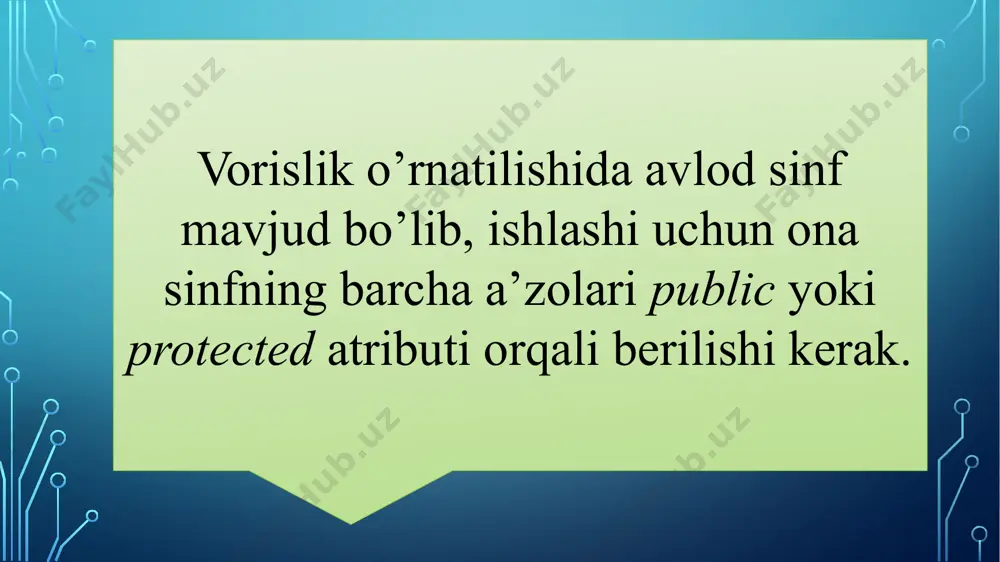 vorislik. voris sinflarni yaratish. - Page 5