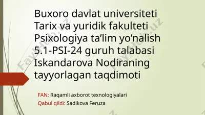xxi asr ilg’or texnologiyalari — PPTX