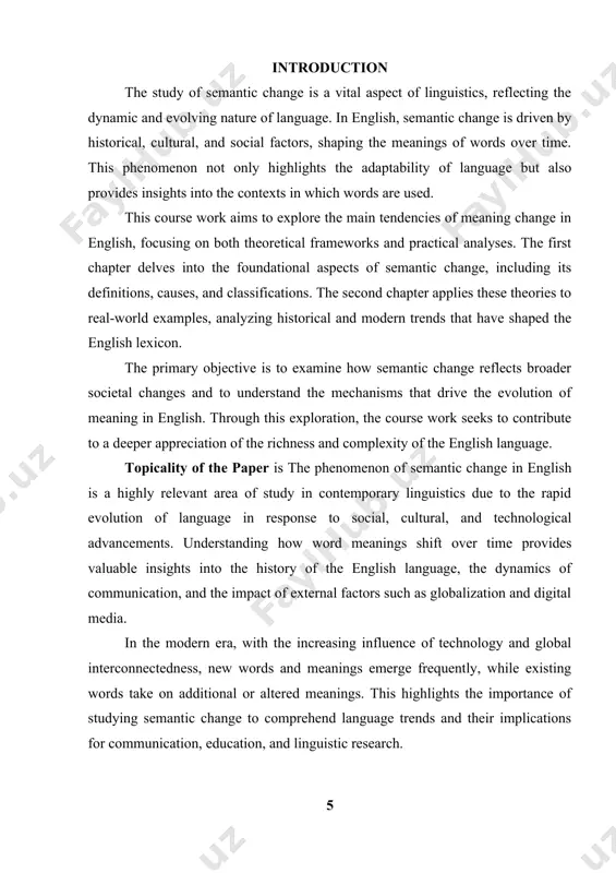 an undergo amelioration (improving in connotation), pejoration (gaining a negative connotation), broadening (expanding in scope), or narrowing (becoming more specific). mutual influence: semantic change is influenced by social, technological, and historical developments that shape language use. semantic changes occur due to a variety of factors, which can be classified into linguistic and extra-linguistic causes: metaphor: words acquire new meanings based on similarity or analogy (e.g., "head" of a company). metonymy: a word’s meaning changes due to association or proximity (e.g., "crown" for monarchy). ellipsis: a word's meaning narrows due to shortened expressions (e.g., "to starve" originally meant "to die"). phonetic changes: sound changes can influence the reinterpretation of meanings.[footnoteref:3] [3: white b. semantic change and linguistic evolution, united states: cambridge university press, 2019, - pp. 45-90] social and cultural changes: shifts in societal norms and values alter word meanings (e.g., "gay" from "joyful" to referring to sexual orientation). technological advancements: …