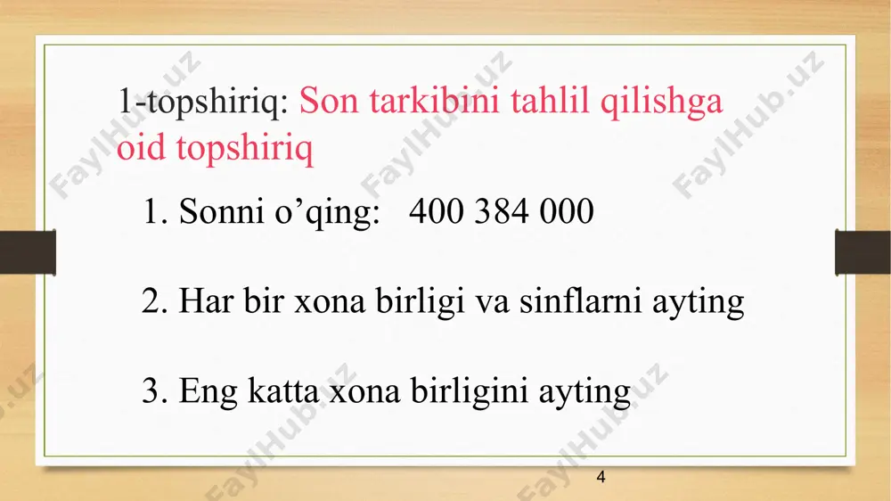 ko‘p xonali sonlarni nomerlashga o‘rgatish metodikasi - Page 4