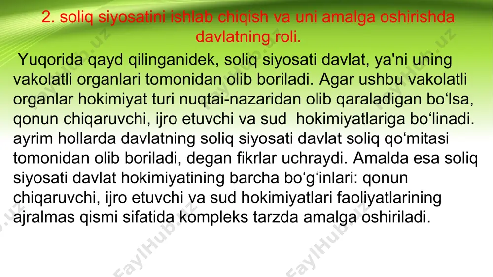 soliq siyosati va uning asosiy yo’nalishlari - Page 5