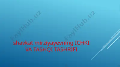 shavkat mirziyayevning ichki va tashqi tashrifi — PPTX