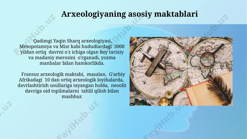 rxeologiya orqali 800 yil avvalgi qayiq qurish texnologiyalari va 500 dan ortiq yog'och buyumlar namunalari tiklangan. eksperimental arxeologiya, masalan, buyuk britaniyaning derbi shahridagi arxeologlar tomonidan o‘tkazilgan 12-asrga oid temirchilik uskunalarini qayta yaratish orqali, o‘rta asr texnologiyalarini 15% aniqlik bilan qayta tiklashga harakat qilgan. yevropa arxeologiyasi yevropa arxeologiyasi, miloddan avvalgi 4000 yillarga oid neolit davriga oid aholi punktlari va qabristonlarini, masalan, fransiyaning lasko g'or rasmlari va buyuk britaniyaning stounhendjini o'rganadi. balkan yarim orolida topilgan, miloddan avvalgi 3000 yillarga oid eneolit davriga oid metallurgiya va qishloq xo'jaligi izlarini o'rganish, yevropa arxeologiyasining muhim jihatlaridan biri hisoblanadi. arxeologik nazariyalar postprocessual arxeologiya (1980-yillardan boshlab), britaniyada paydo bo'lib, madaniyatlarning ijtimoiy va siyosiy jihatlarini interpretatsiyasida, shuningdek, arxeologik topilmalarni talqin qilishda sub'ektivlikni tan oldi. processual arxeologiya (1960-yillar), amerikada paydo bo'lib, madaniyatlarning rivojlanishini tushuntirishda ilmiy usullarni qo'llashga va kvantitativ ma'lumotlar tahliliga urg'u berdi. osiyo arxeologiyasi markaziy osiyo hududlarida, xususan, oʻzbekiston, qozogʻiston va tojikistonning qadimgi shaharlari va qal’alarida olib borilgan …