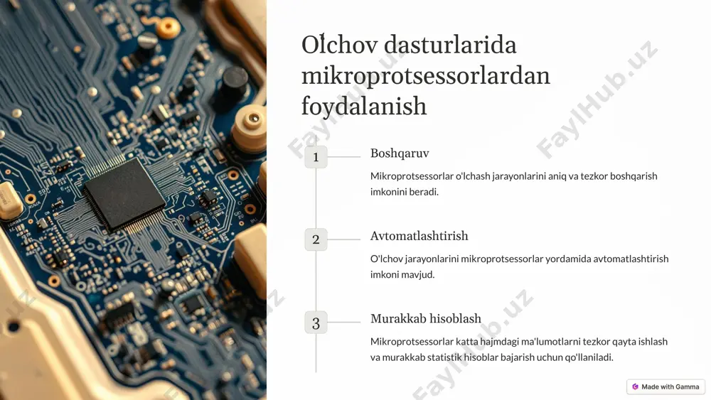 oʻlchov dasturlari. boshqaruv dasturlaridagi mikroprotsessorlar - Page 3