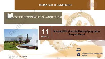 qoraqalpog‘iston respublikasi tarixi — PPT