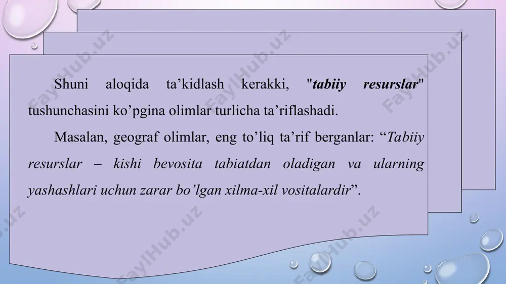 tabiiy resurslar va ularning tasnifi - Page 3
