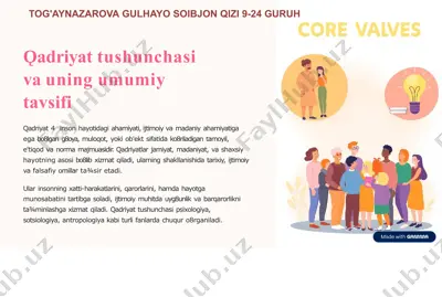 gulhayo qadriyat-tushunchasi-va-uning-umumiy-tavsifi — PPTX