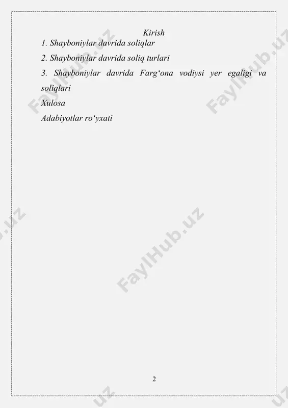 dagi tutgan o‘rni va mavqeiga asosan bir nechta ijtimoiy tabaqalar mavjud edi: xon va uning yaqinlaridan iborat oliy tabaqa, harbiy amaldorlar yoki umaro, yirik din peshvolari — shayxlar, xojalar, olimlar, shoirlar kabilardan iborat fozillar, raiyat ya’ni oddiy fuqaro va qisman qullar edi. buxoro xonligi devonxonasida moliyaviy va soliq ishlari hisobi bo‘yicha maxsus daftarlar mavjud bo‘lib, ularda turli soliqlar, ijara to‘lovlari, ma’lum mahsulotlar savdosidan tushgan daromadlar qayd etib borilgan. ammo, ko‘pgina sabablarga ko‘ra, jumladan, xon xazinasining davlat xazinasidan ajratilmaganligi, ko‘pchilik amaldorlarning o‘zboshimchaligi, to‘plangan o‘lponlarni ijaraga berish, aholidan olinadigan soliqlarning to‘satdan oshib ketishi kabilar soliq tizimidangi tartibsizliklarni keltirib chiqarar edi. bunday holatda o‘lpon to‘lovlarining qattiq o‘rnatilgan me’yorlari mavjud bo‘lmasdan, yagona umumdavlat soliq tizimi ko‘pincha buzilib turgan. tarixiy manbalarning ma’lumot berishicha, shayboniylar davrida boj, o‘lpon, soliq, jarima va majburiy to‘lovlarning 40 dan ortiq turi mavjud bo‘lgan. oddiy aholi to‘lovlarning ko‘plab turlarini jumladan, yer va suvdan foydalanganlik uchun maxsus soliqlar, amaldorlar foydasiga to‘lovlar, feodal …