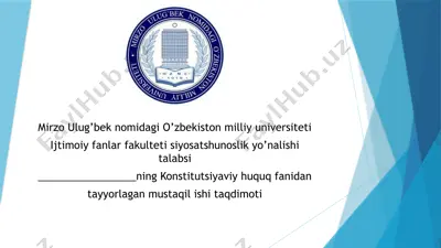 xorijiy davlatlar konstitutsiyalari hamda yangi tahrirdagi o'zbekiston respublikasi konstitutsiyasi — PPTX