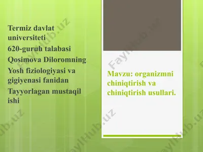 yoshfiziologiyasi va gigiyena — PPTX