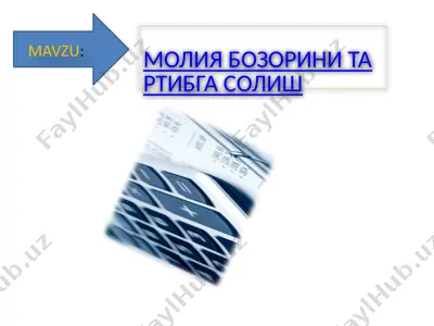 moliya bozorini tartibga solish — PPTX
