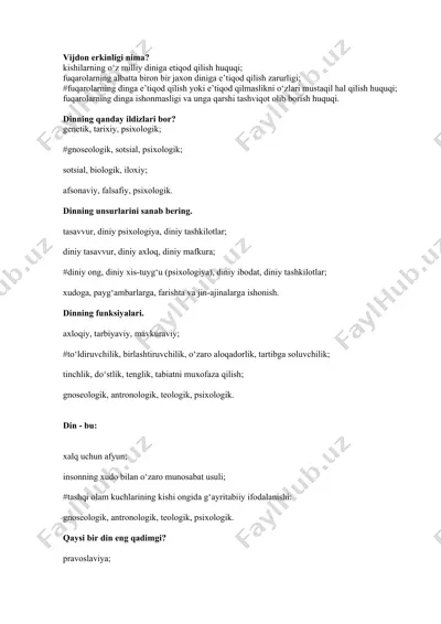 vijdon erkinligi nima? — DOCX