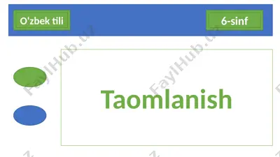 6-sinf o‘zbek tili taomlanish — PPTX