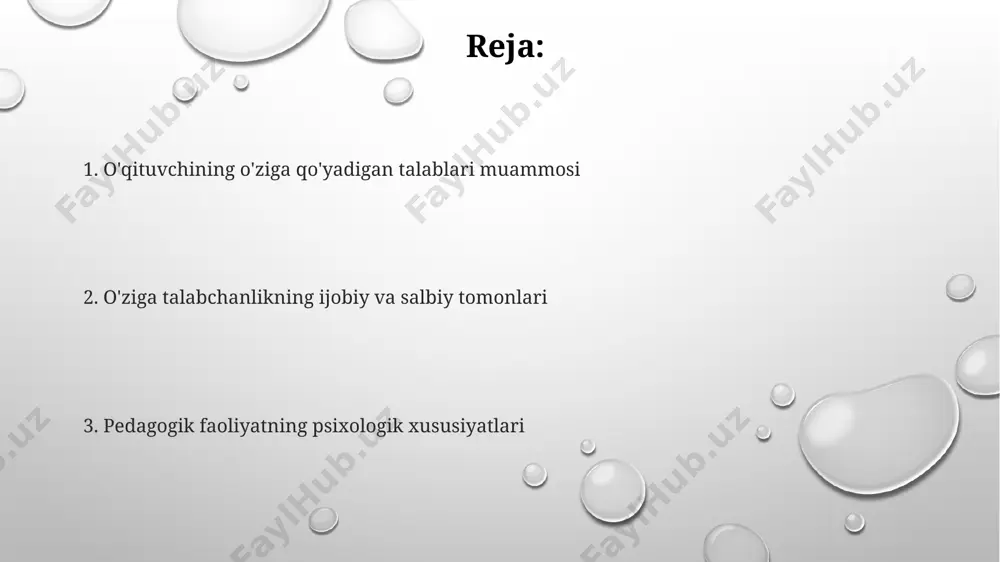 izlik, bosh og’rig’i va immunitet tizimining zaiflashuvi kabi 3 ta asosiy fiziologik oqibatlarga olib keladi. o’qituvchining shaxsiy xususiyatlari va uning pedagogik faoliyati o'qituvchining kommunikativ kompetensiyasi (og'zaki va yozma nutq, 5 dan yuqori ball) uning o'quvchilar bilan o'zaro munosabatlarini va dars samaradorligini sezilarli darajada yaxshilaydi. o'qituvchining yuqori darajadagi emotsional barqarorligi (masalan, stressga chidamlilik 80% dan yuqori) uning pedagogik faoliyatining samaradorligini 30% ga oshirishi mumkin. pedagogik faoliyatda muvaffaqiyatga erishgan o'qituvchilarning 70% i o'z-o'zini tarbiyalash va doimiy o'z ustida ishlashga yuqori moyillikni namoyon qiladi. o’ziga qo’yadigan talablarni optimallashtirish pedagogik faoliyatda o’ziga qo’yadigan talablarni optimallashtirishda metakognitsion strategiyalarni, xususan, o’z-o’zini baholash va o’z-o’zini tartibga solish mexanizmlarini faol qo’llash muhimdir. o’ziga qo’yadigan talablarni 70/30 qoidasiga muvofiq optimallashtirish, ya’ni 70% realistik, erishiladigan maqsadlarga, 30% esa rivojlanish uchun stretching maqsadlariga yo’naltirish samarali bo’ladi. o’qituvchilarning o’ziga qo’yadigan talablarini optimallashtirishda stress darajasini nazorat qilish va kamida haftasiga 2 marta bo’shashish texnikalarini qo’llash psixologik sog’lomlikni saqlashga yordam beradi. o’qituvchining o’z-o’zini baholash …