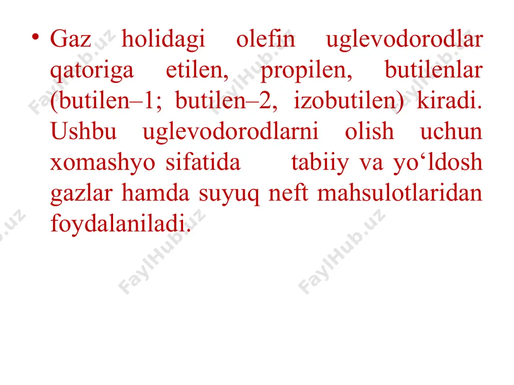 benzinkomponentlarini olish maqsadida olefinlarning polimerlanishi - Page 5